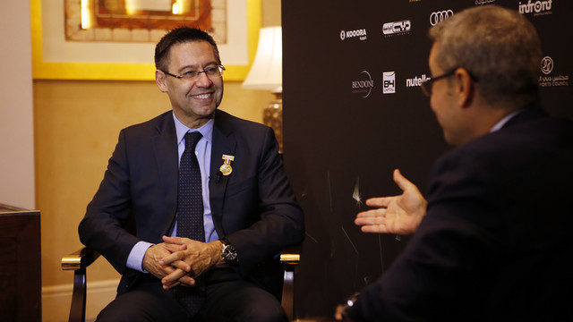 Josep Maria Bartomeu, during the interview with MBC's Mustafa Agha / MIGUEL RUIZ - FCB
