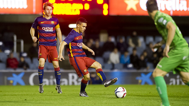 Dani Romera debuted with Barça B on Saturday evening at the Mini Estadi. / VÍCTOR SALGADO - FCB